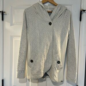 Prana women’s light jacket size xl cream and grey